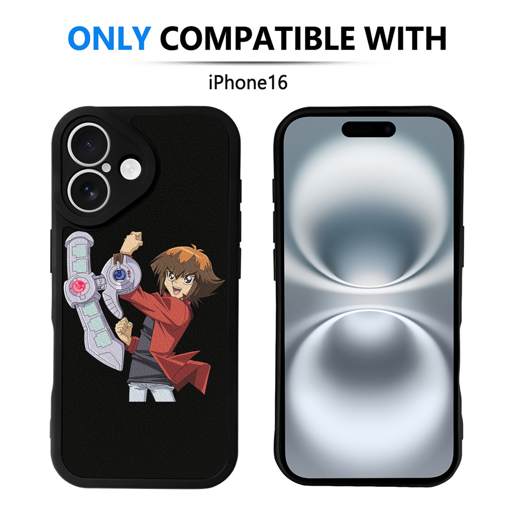 （画像用） 遊☆戯☆王 Yu-Gi-Oh! 【iPhone 16シリーズ対応】シリコンスマホケース（レザー調） 材質：シリコン